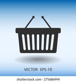 Flat  icon of shopping basket