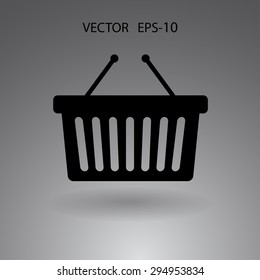 Icono plano de la canasta de compras