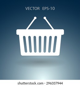 Icono plano de la canasta de compras