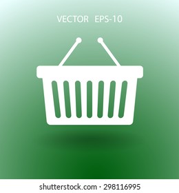 Flat  icon of shopping basket