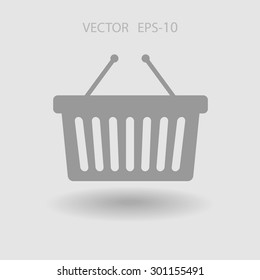 Icono plano de la canasta de compras