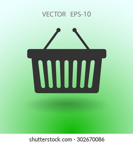 Icono plano de la canasta de compras