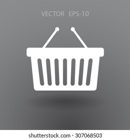 Icono plano de la canasta de compras