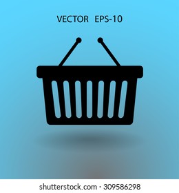 Flat  icon of shopping basket