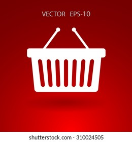 Flat  icon of shopping basket