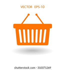 Ícone plano da cesta de compras