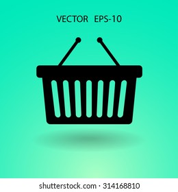 Flat  icon of shopping basket