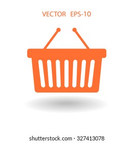 Flat  icon of shopping basket