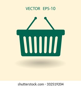 Icono plano de la canasta de compras