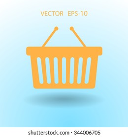 Icono plano de la canasta de compras
