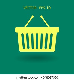 Flat  icon of shopping basket