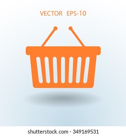 Ícone plano da cesta de compras