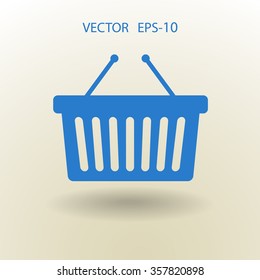 Flat  icon of shopping basket