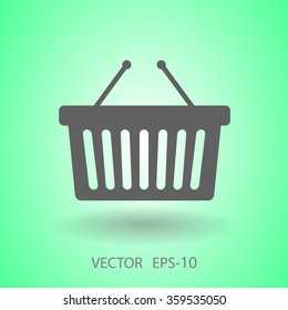 Flat  icon of shopping basket