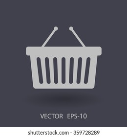 Flat  icon of shopping basket