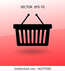 Icono plano de la canasta de compras