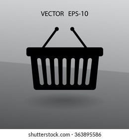 Flat  icon of shopping basket