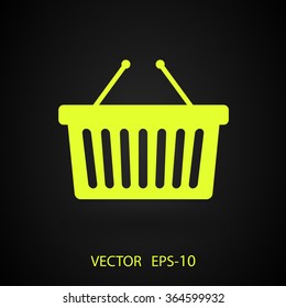 Flat  icon of shopping basket
