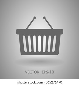 Icono plano de la canasta de compras