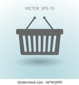 Flat  icon of shopping basket