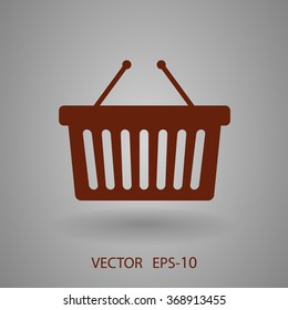 Flat  icon of shopping basket