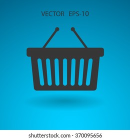 Flat  icon of shopping basket