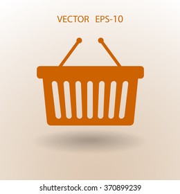 Flat  icon of shopping basket