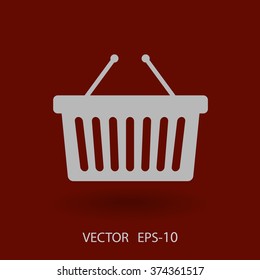 Flat  icon of shopping basket