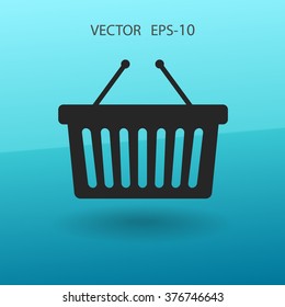 Flat  icon of shopping basket