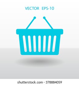 Flat  icon of shopping basket