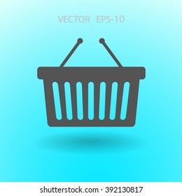 Flat  icon of shopping basket