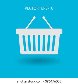 Icono plano de la canasta de compras