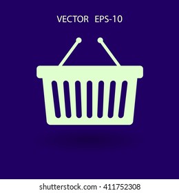 Flat  icon of shopping basket
