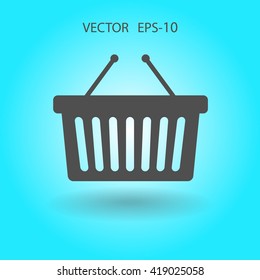 Flat  icon of shopping basket