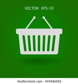 Icono plano de la canasta de compras
