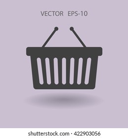 Flat  icon of shopping basket