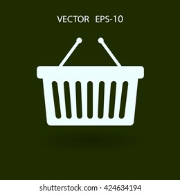 Flat  icon of shopping basket