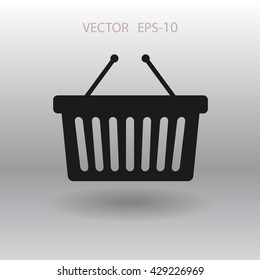 Ícone plano da cesta de compras