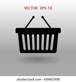Flat  icon of shopping basket