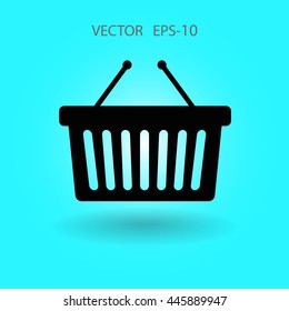 Flat  icon of shopping basket