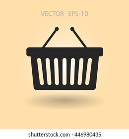 Icono plano de la canasta de compras