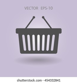 Flat  icon of shopping basket