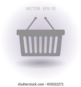 Flat  icon of shopping basket