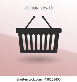 Ícone plano da cesta de compras