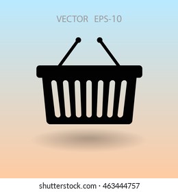 Flat  icon of shopping basket