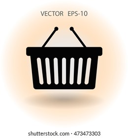 Flat  icon of shopping basket