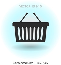 Flat  icon of shopping basket