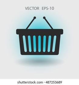 Flat  icon of shopping basket