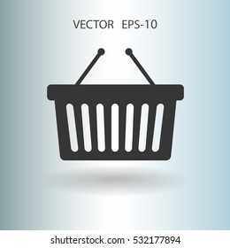Flat  icon of shopping basket. vector illustration