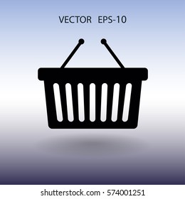 Flaches Symbol für den Warenkorb. Vektorgrafik